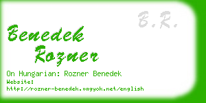 benedek rozner business card